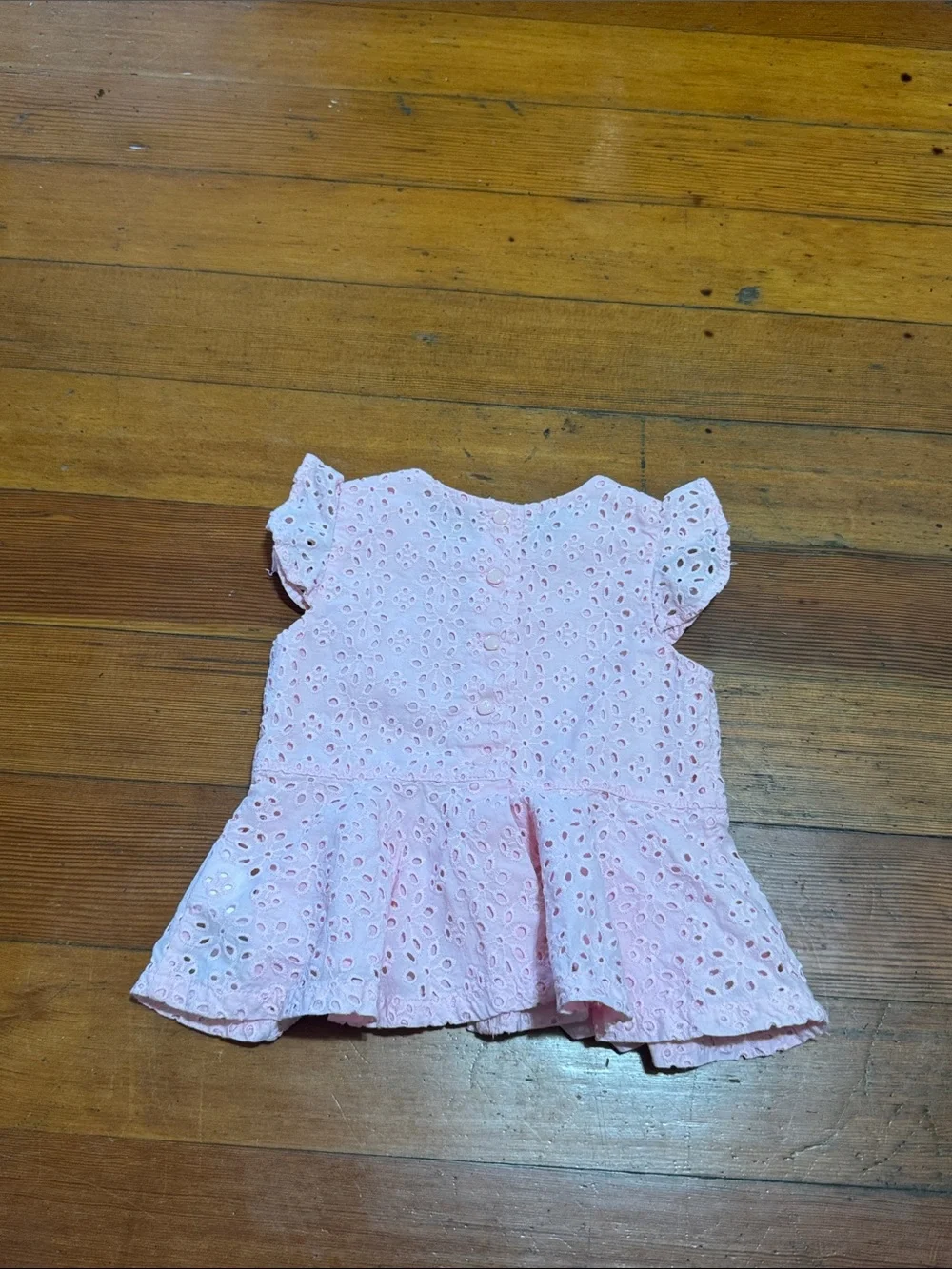 Ralph Lauren Pale Pink Eyelet Flutter Dress